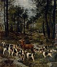 Charles Olivier De Penne The Deer Hunt painting